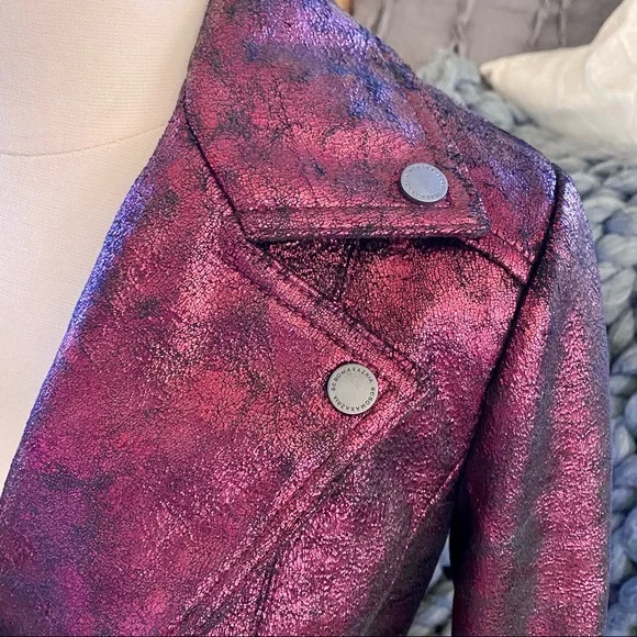 BCBGMaxAzria Foil Moto Jacket
